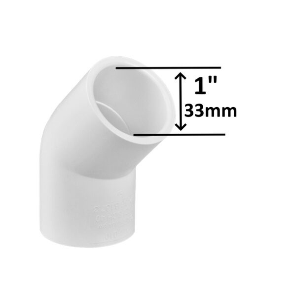 PVC Vinkel 45° F/F
