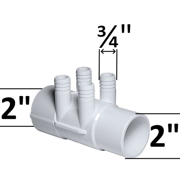 Fördelare 2" 4P M/F PVC