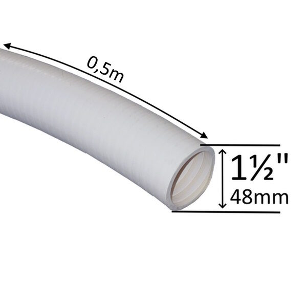 Poolslang PVC 1,5" 0,5 m